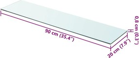 vidaXL Ράφι Πάνελ Διάφανο 90 x 20 εκ. Γυάλινο