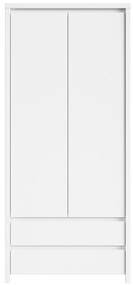 Ντουλάπα Boston E117, Άσπρο, 200.5x90x55.5cm, Πόρτες ντουλάπας: Με μεντεσέδες