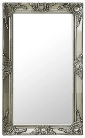 Καθρέφτης Τοίχου με Μπαρόκ Στιλ Ασημί 50 x 80 εκ. - Ασήμι