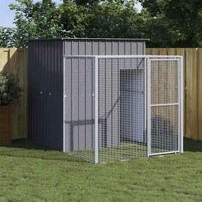 vidaXL Κλουβί για Κότες με Αυλή Ανθρακί 165x251x181 εκ Γαλβαν. Χάλυβας
