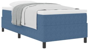 vidaXL Κρεβάτι με ελατήριο και στρώμα μπλε 90x200 εκ. βελούδινο ύφασμα