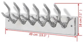 Κρεμάστρα Τοίχου με Άγκιστρα Ασημί από Αλουμίνιο