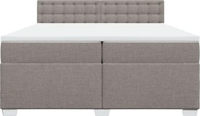 vidaXL Κρεβάτι Boxspring με Στρώμα Taupe 200x200 εκ. Υφασμάτινο