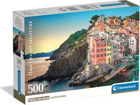 Clementoni Παζλ High Quality Collection Ακτή Riomaggiore 500 τμχ - Compact Box