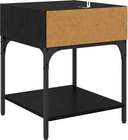 vidaXL Κομοδίνο Μαύρη Οξυά 40 x 40 x 50 cm Επεξεργασμένο Ξύλο
