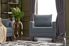 Πολυθρόνα Μπλε BELLA SOFT 81x82x85