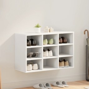 vidaXL Ντουλάπα Παπουτσιών Λευκό 52.5 x 30 x 50 εκ. Επεξεργασμένο ξύλο