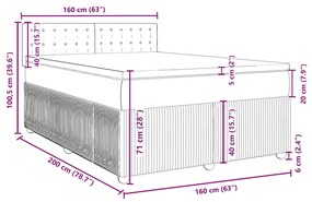 Κρεβάτι Boxspring με Στρώμα Μαύρο 160x200 εκ. Υφασμάτινο - Μαύρο