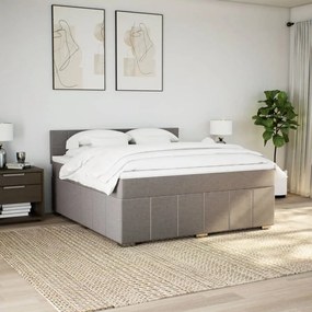 vidaXL Κρεβάτι Boxspring με Στρώμα Taupe 180x200 εκ. Υφασμάτινο