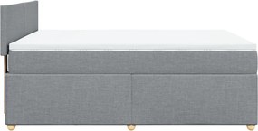 vidaXL Κρεβάτι Boxspring με Στρώμα Ανοιχτό Γκρι 140x190 εκ. Υφασμάτινο