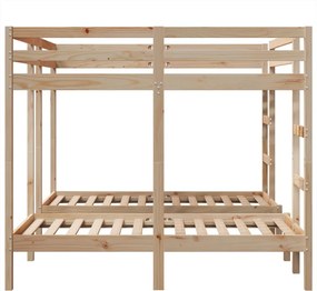 vidaXL Σκελετός Τριπλής Κουκέτας 160x200/80x160 εκ. Μασίφ Πεύκο