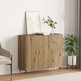 vidaXL Πλαϊνό γραφείο Καφέ 90 x 34 x 80 εκ. Επεξεργασμένο ξύλο