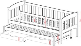 AMELKA 90x200 grey bunk bed Lano Furniture