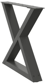 vidaXL Πόδια Τραπεζιού Σαλονιού 2 τεμ. Ανθρακί 60x(42-43,3) εκ. Ατσάλι