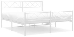 vidaXL Πλαίσιο Κρεβατιού με Κεφαλάρι&Ποδαρικό Λευκό 120x190εκ. Μέταλλο