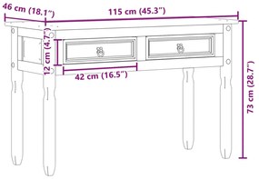 ΤΡΑΠΕΖΙ ΚΟΝΣΟΛΑ CORONA 115X46X73 ΕΚ. ΑΠΟ ΜΑΣΙΦ ΞΥΛΟ ΠΕΥΚΟΥ 4005665