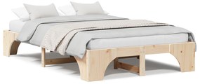 vidaXL Σκελετός Κρεβατιού 140x190 cm από Μασίφ Ξύλο Πεύκου