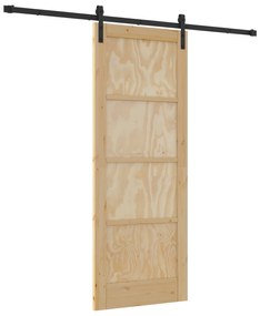 vidaXL Σύροντα πόρτα με σετ εξαρτημάτων 78x202 εκ. Μασίφ ξύλο πεύκου