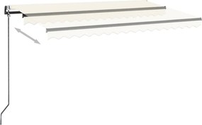 vidaXL Τέντα Συρόμενη Αυτόματη Κρεμ 400 x 350 εκ.