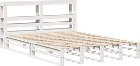 vidaXL Σκελετός Κρεβ. Χωρίς Στρώμα Λευκό 140x200 εκ Μασίφ Πεύκο