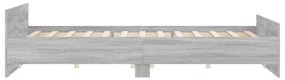 vidaXL Πλαίσιο Κρεβατιού με Κεφαλάρι/Υποπόδιο Γκρι Sonoma 180x200 εκ.
