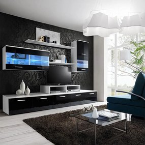 Σύνθετο Σαλονιού Lea-Λευκό / Μαύρο