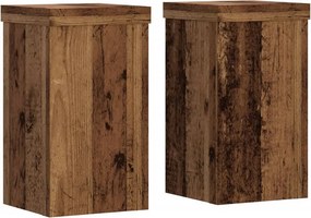 vidaXL Βάσεις Φυτών 2 τεμ. Όψη Παλαιού Ξύλου 10x10x18 εκ. Επεξ. Ξύλο
