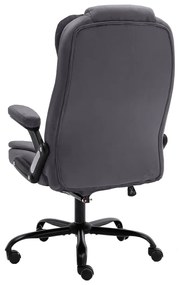 vidaXL Πολυθρόνα Γραφείου Μασάζ Σκούρο Γκρι Βελούδινη