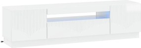 vidaXL Ντουλάπα LED Τηλεόρασης Γυαλιστερό Λευκό Επεξεργασμένο Ξύλο
