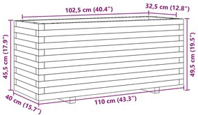 Ζαρντινιέρα Κήπου 110x40x49,5εκ. από Μασίφ Ξύλο Ψευδοτσούγκας - Καφέ