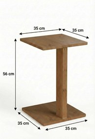 Βοηθητικό Τραπεζάκι Δρυς BIGRI 35x35x56
