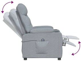 vidaXL Πολυθρόνα Ανακλινόμενη Ηλεκτρική Ανοιχτό Γκρι Υφασμάτινη