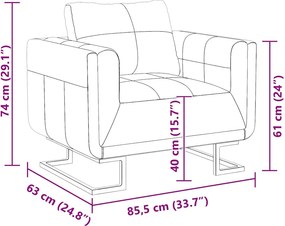 vidaXL Πολυθρόνα Cube Μαύρη από Συνθετικό Δέρμα με Πόδια Χρωμίου