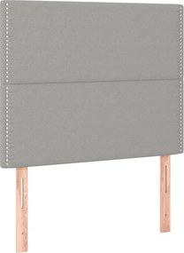 vidaXL Κρεβάτι Boxspring με Στρώμα Ανοιχτό Γκρι 90x200 εκ. Υφασμάτινο