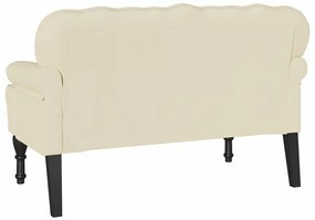 vidaXL Καναπές Chesterfield Κρεμ 119.5 x 64.5 x 75 εκ. Τεχνητό Δέρμα