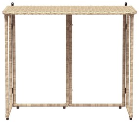 Πτυσσόμενο τραπέζι κήπου Μπεζ 90x51x75 cm Poly Rattan - Μπεζ