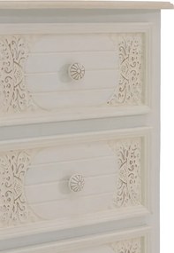 Συρταριέρα Pazlen Inart mdf σε λευκή αντικέ απόχρωση 40x34.5x82εκ