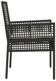 vidaXL Καρέκλα Κήπου 2 pcs Μαύρο 53 x 60 x 85εκ συνθετικό ρατάν