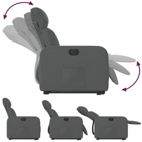 vidaXL Πολυθρόνα Ηλεκ. Ανακλινόμενη Ανύψωση Σκ. Γκρι Υφασμάτινη