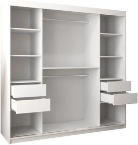 Ντουλάπα Flutes 200 Συρόμενη-Λευκό