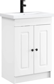 vidaXL Σετ Επίπλων Μπάνιου Λευκό 56 x 37,5 x 81 εκ Επεξεργασμένο Ξύλο