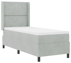 vidaXL Κρεβάτι Box Spring LED με Στρώμα Ανοιχτό γκρι 80 x 200 cm