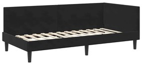 vidaXL Κρεβάτι Γωνίας Μαύρο 80 x 200 cm Βελούδο και Εργοστασιακό ξύλο