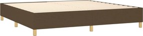 vidaXL Κρεβάτι Boxspring με Στρώμα &amp; LED Σκ.Καφέ 200x200εκ. Υφασμάτινο