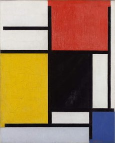 Mondrian, Piet - Εκτύπωση έργου τέχνης Composition with red, (30 x 40 cm)