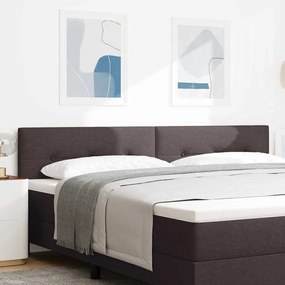 vidaXL Κεφαλάρι LED με Κουμπιά, Σκούρο Καφέ, 100 εκ, Υφασμάτινο