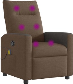 vidaXL Πολυθρόνα Μασάζ Ανακλινόμενη Καφέ Υφασμάτινη