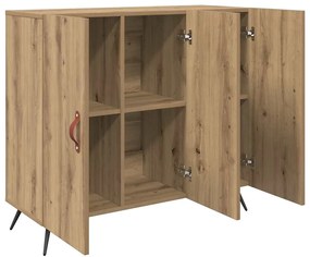 vidaXL Πλαϊνό γραφείο Καφέ 90 x 34 x 80 εκ. Επεξεργασμένο ξύλο