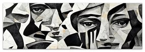 Πίνακας σε καμβά "Abstract Marble Faces" Megapap ψηφιακής εκτύπωσης 150x50x3εκ.