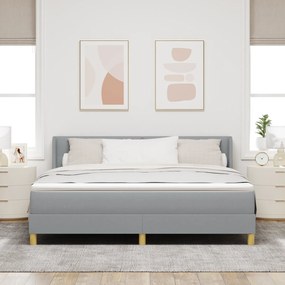 vidaXL Κρεβάτι Box Spring με Στρώμα σε Γκρίζο Ανοιχτό, 180x200 cm